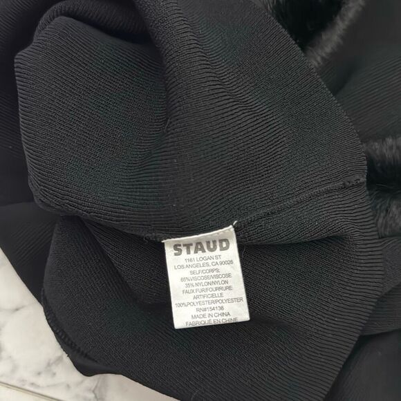 Staud Celina Faux Fur Collar Cardigan S - Picture 6 of 7